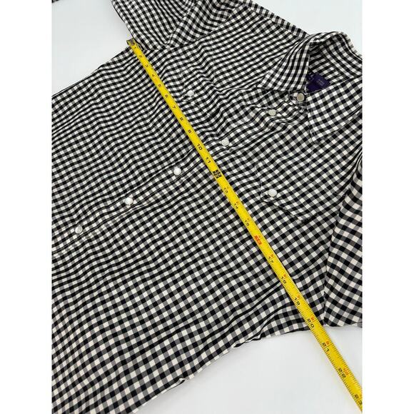 Ralph Lauren Collection Runway 2000 Silk Pearl Snap Button Up Shirt Top Gingham - Picture 10 of 16